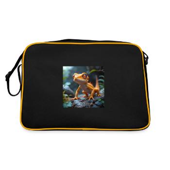 Gekkonius - Retro Tasche - Schwarz/Gold - Hinten