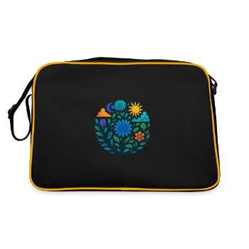 Mandala floral – Soleil, Lune et Nature - Sac Retro - noir/or - Dos