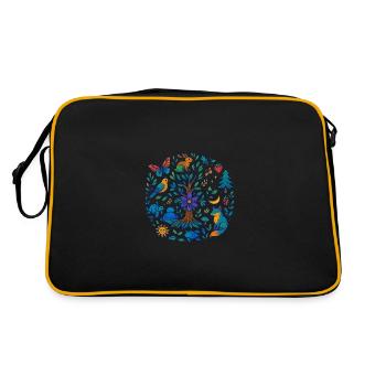 Waldfreunde im Naturkreis – für Natur-&Tierfreunde - Retro Tasche - Schwarz/Gold - Hinten