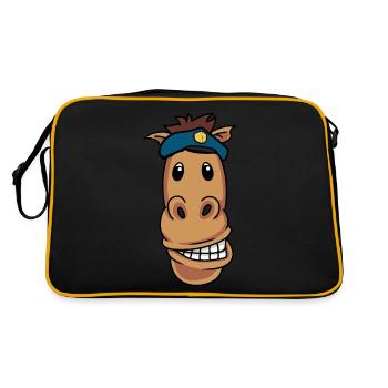 Police Horse Deployment Blue Light Police Officer Work - Retro Bag - black/gold - Back