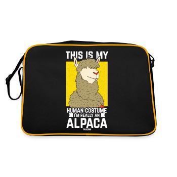 C’est mon costume humain Je suis vraiment un alpaga - Sac Retro - noir/or - Dos