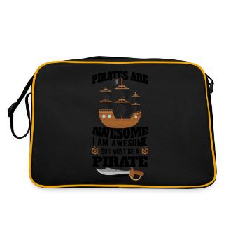 Pirates Are Awesome I Am Awesome So I Must Be A Pi - Retro Bag - black/gold - Back