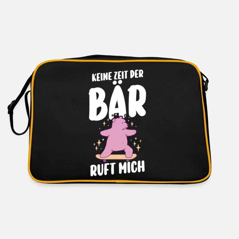 Braunbär Bär - Retro Tasche - Schwarz/Gold