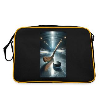 Hockey sur glace, palet et bâton - Sac Retro - noir/or - Dos