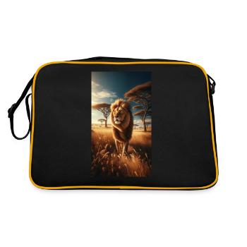 Lion sur la savane - Sac Retro - noir/or - Dos