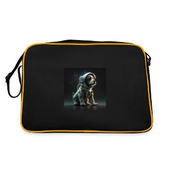 A CUTE PUPPY IN A SPACE SUIT - Retro Bag - black/gold - Back