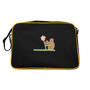 Squirrel, Animals, Animal, Symbol, Flower, Nature - Retro Bag - black/gold - Back