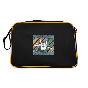 Drummer Drumsticks Drum Design - Sac Retro - noir/or - Dos