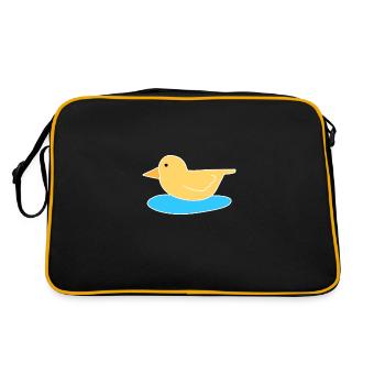 canard oiseau volant animal symbole eau - Sac Retro - noir/or - Dos