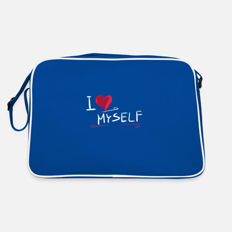 I love myself heart text saying Retro Bag