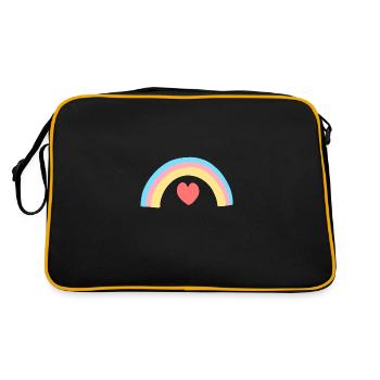 Heart Rainbow Shape Symbol Shapes - Retro Bag - black/gold - Back