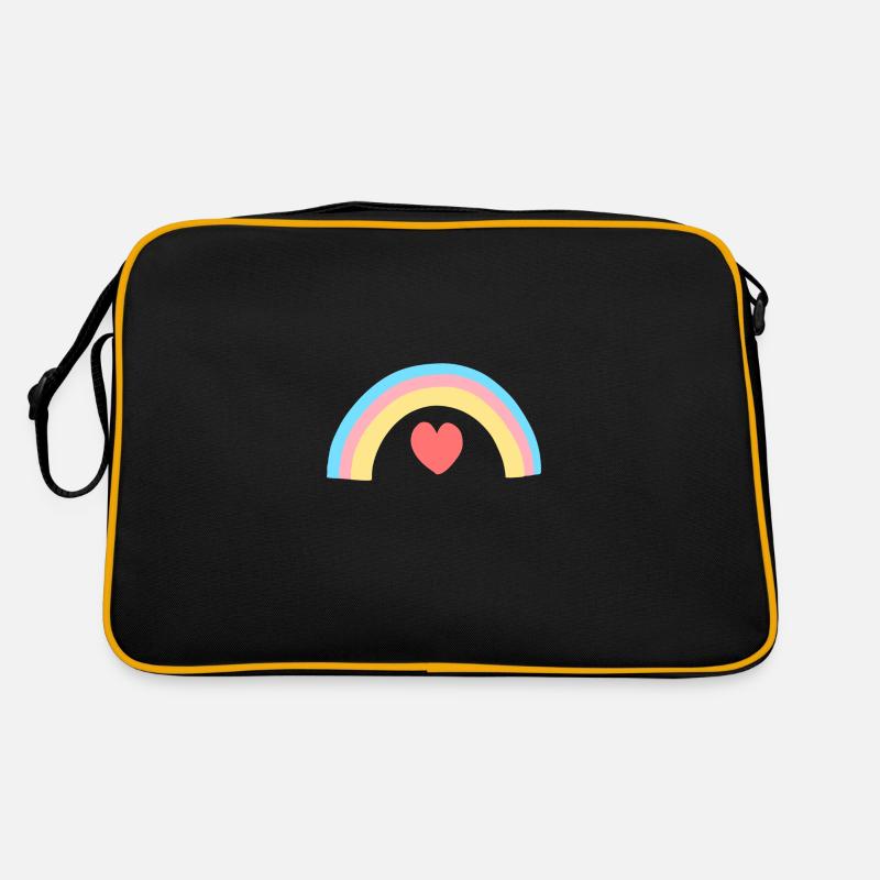 herz regenbogen form symbol formen Retro Tasche