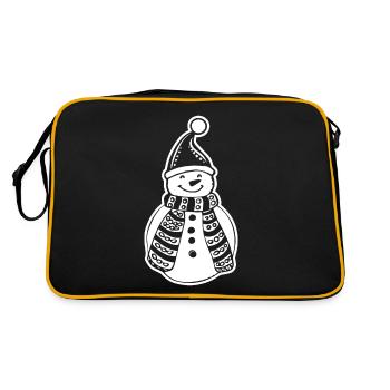 Schneemann - Retro Tasche - Schwarz/Gold - Hinten