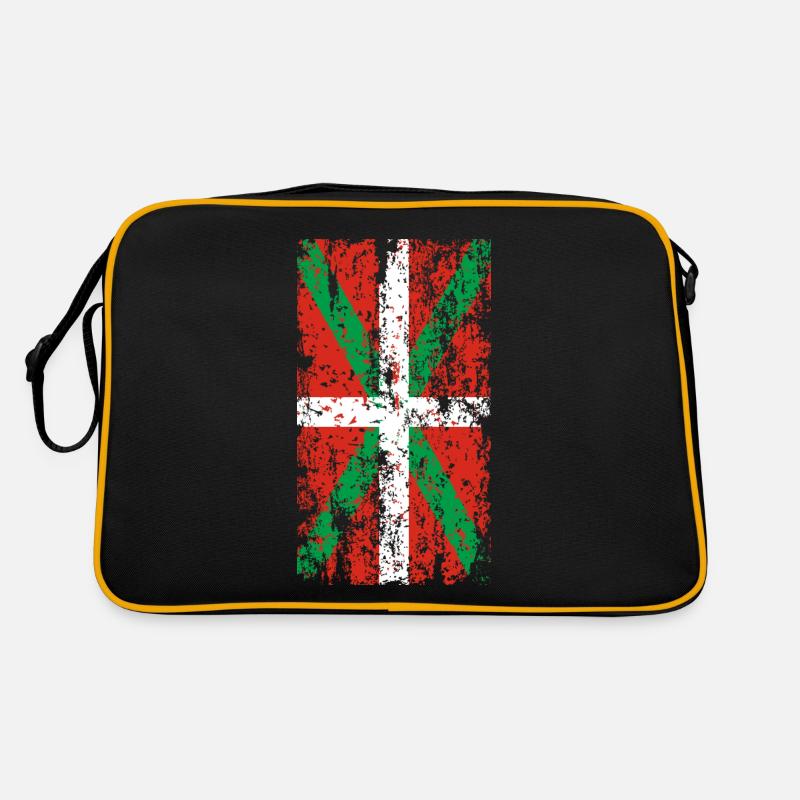 Drapeau Pays Basque usé. Ikurriña. Sac Retro