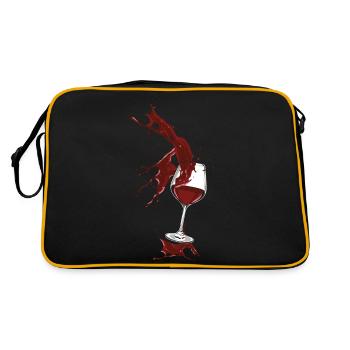 Wineglass Red Wine Drinking Wine Party Alcohol - Retro Bag - black/gold - Back