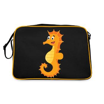 Seepferdchen - Retro Tasche - Schwarz/Gold - Hinten