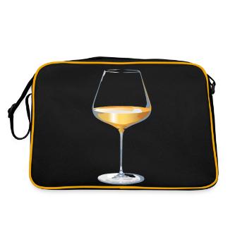 Glas Weißwein - Retro Tasche - Schwarz/Gold - Hinten