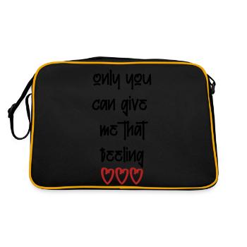 love liebe Valentinstag verliebt Englisch Spruch - Retro Tasche - Schwarz/Gold - Hinten