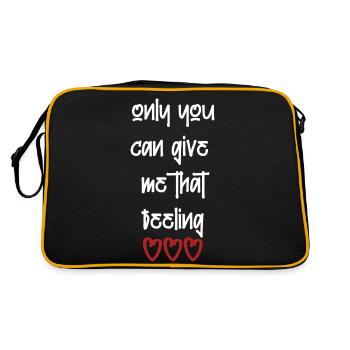 love liebe Valentinstag verliebt Englisch Spruch - Retro Tasche - Schwarz/Gold - Hinten