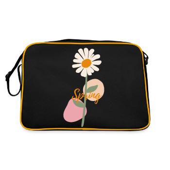 Beautiful Flower Spring Design - Retro Tasche - Schwarz/Gold - Hinten