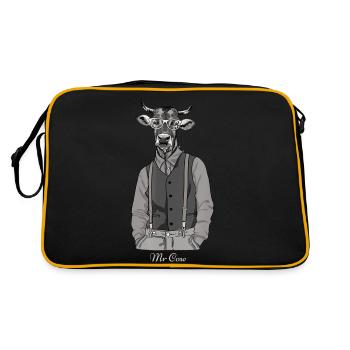COW WITH GLASSES AND MAN'S CLOTHES - Retro Bag - black/gold - Back