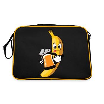 Funny Beer Saying Gift Banana Beer Nane - Retro Bag - black/gold - Back