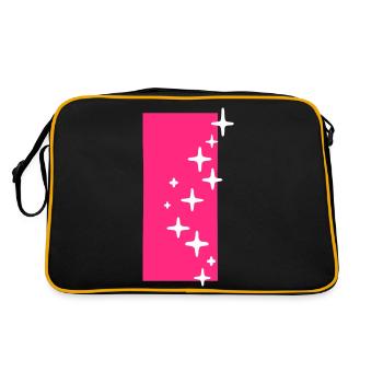 Buchstabe I Glitzer - Retro Tasche - Schwarz/Gold - Hinten