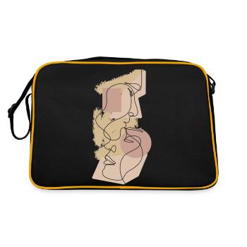 Couple in Love Linear One Line Vintage - Retro Bag - black/gold - Back