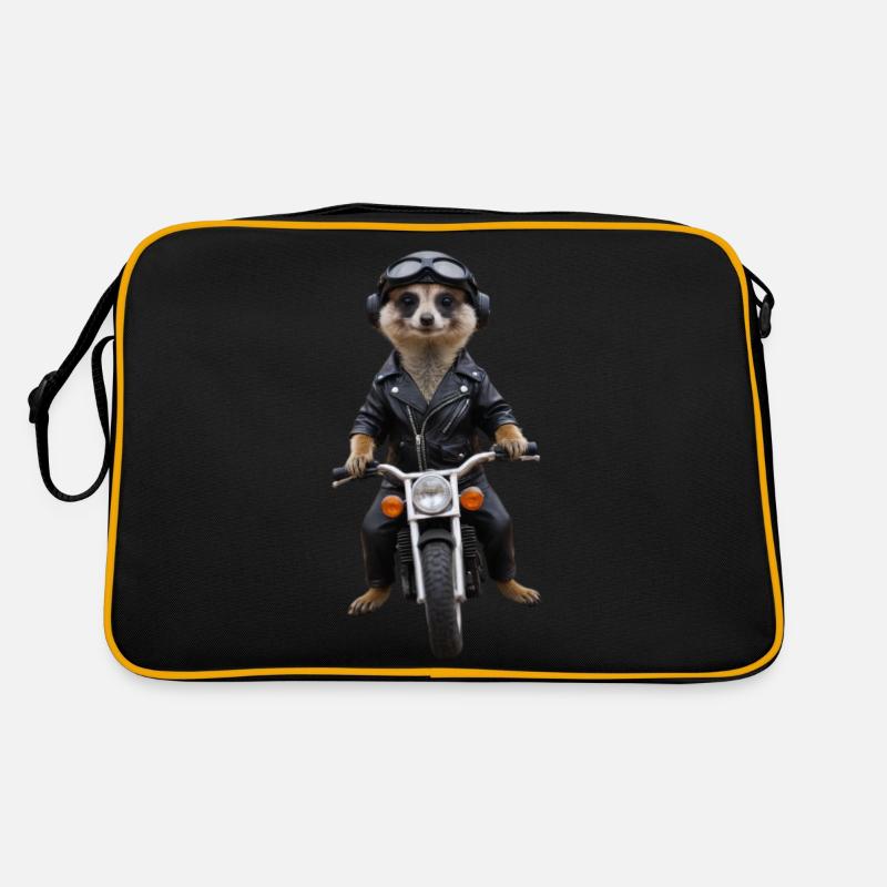 Biker Erdmännchen Retro Tasche