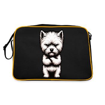 West highland terrier Westie West highland chien - Sac Retro - noir/or - Dos