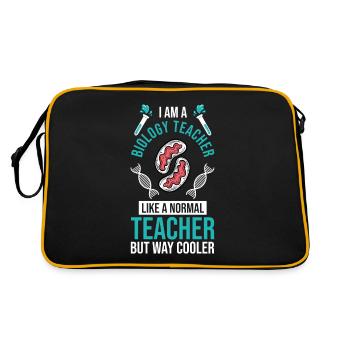 Biology Bio Teacher - Retro Bag - black/gold - Back