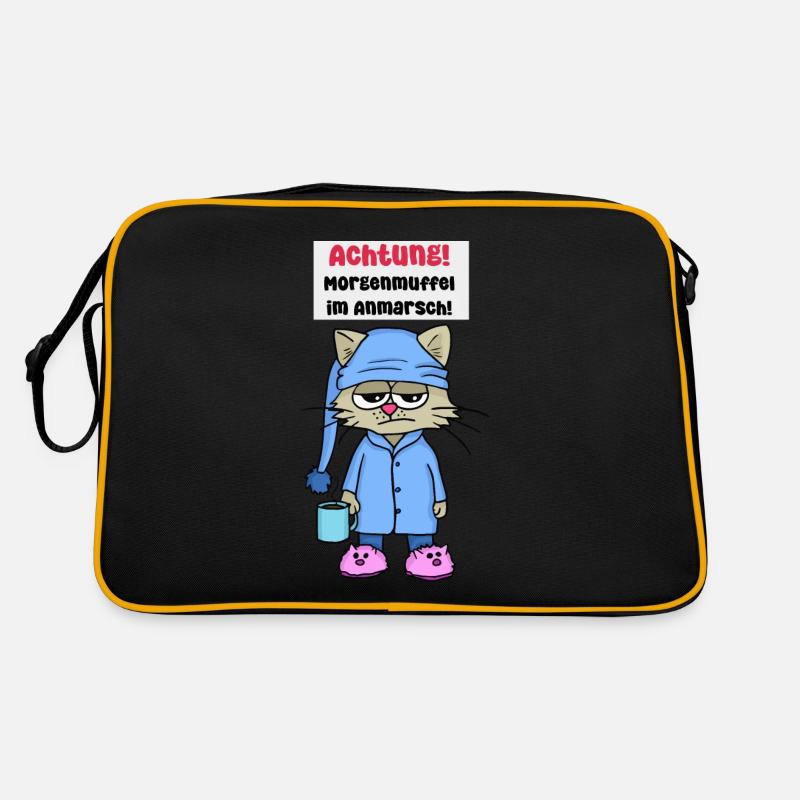 Morgenmuffel - Retro Tasche - Schwarz/Gold