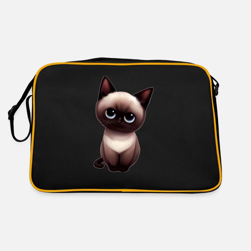 Burmese cat - Retro Tasche - Schwarz/Gold