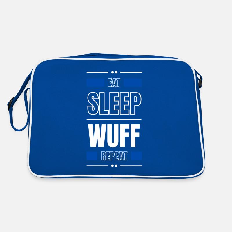 eat sleep wuff repeat gift idea saying dog Retro Bag