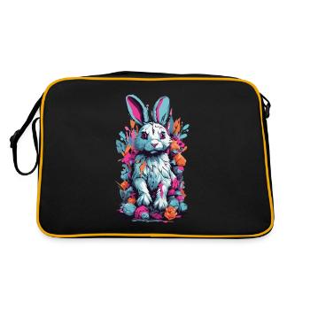 Gothic Kawaii Psycho Goth Bunny Pastel Unique - Retro Tasche - Schwarz/Gold - Hinten