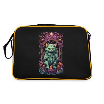 Occult Demons Cat Gothic Underworld Design - Retro Bag - black/gold - Back
