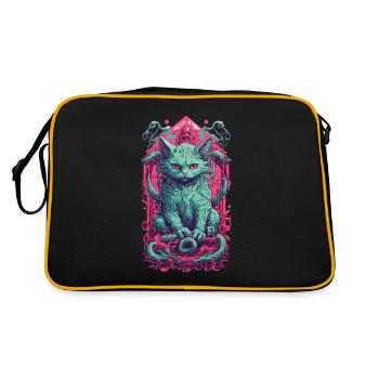 Creepy Demons Cat Halloween Underworld Design - Sac Retro - noir/or - Dos