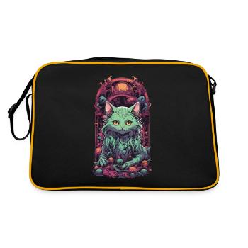 Underworld, Cat, Demon, Guardian, Halloween, Magic - Retro Bag - black/gold - Back