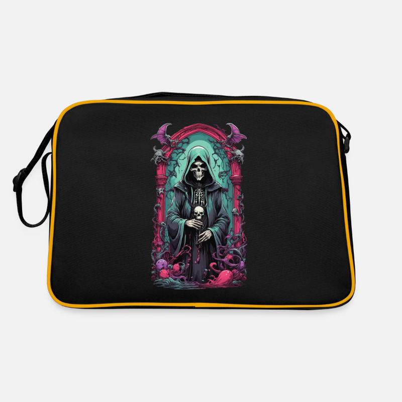 Grim Reaper Skeleton Mage Gothic Artwork Retro Bag