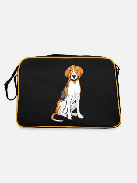 Sitting foxhound - Retro Bag - black/gold - Back