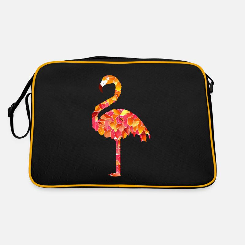 Flamingo from autumn leaves Retro Bag