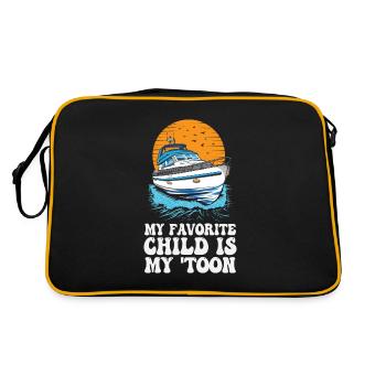 Mon enfant préféré est mon toon funny ponton - Sac Retro - noir/or - Dos