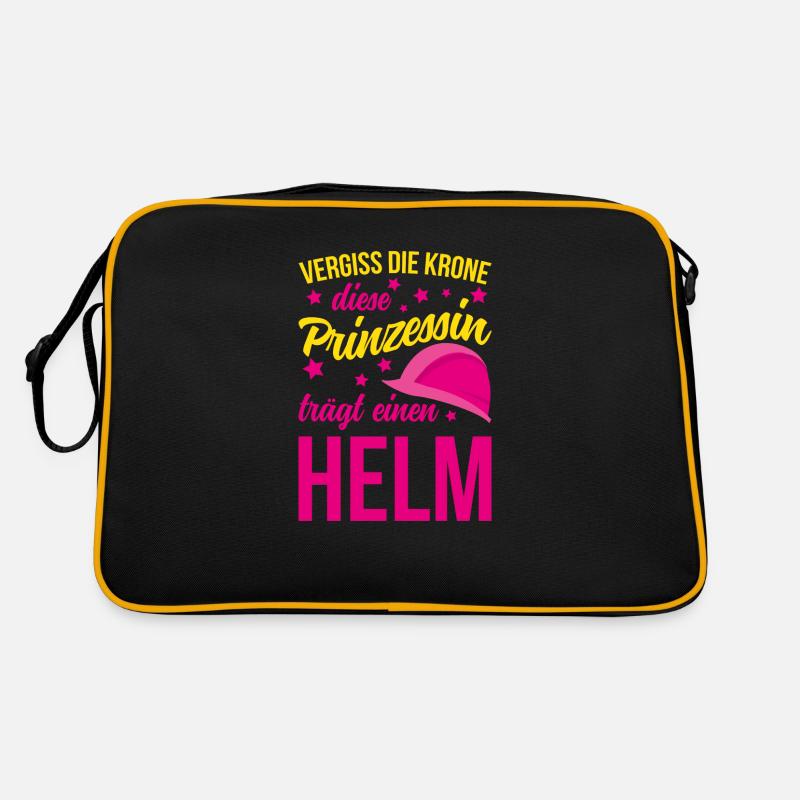 Krone prinzessin helm Geschenk Gerüstbauer Beruf - Retro Tasche - Schwarz/Gold