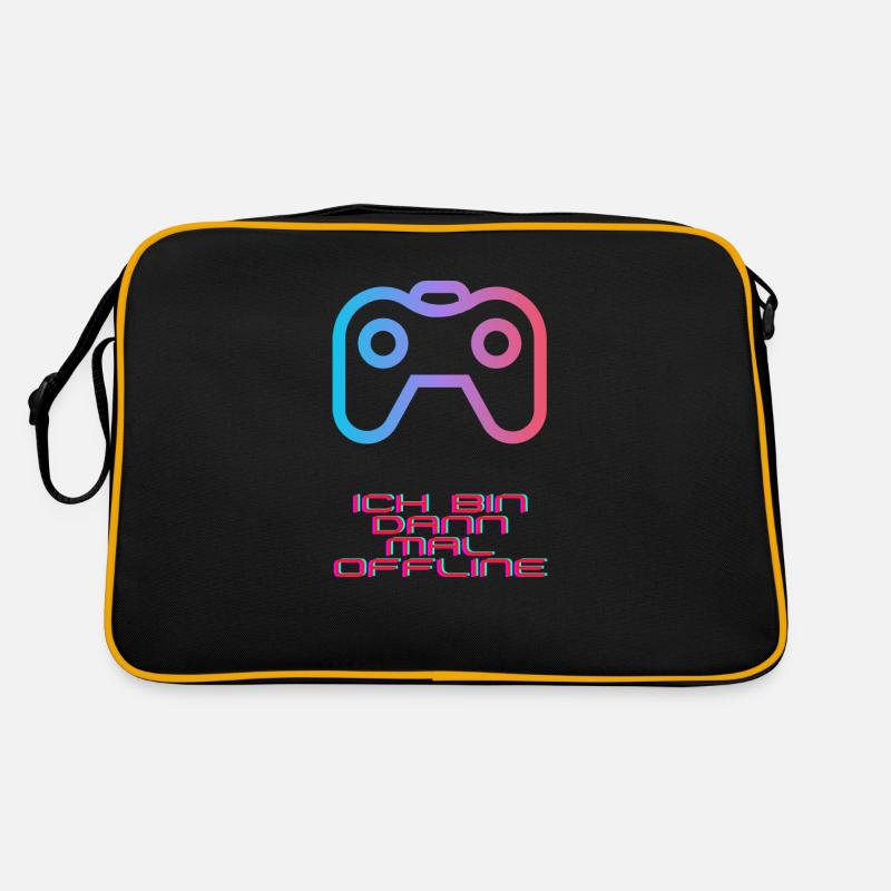 Ich bin dann mal offline - Retro Tasche - Schwarz/Gold