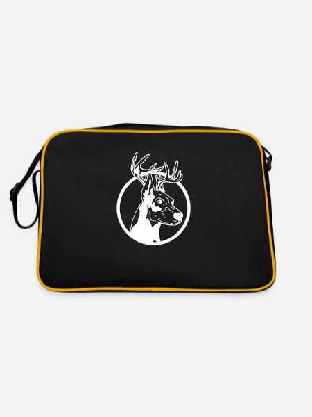 Christmas doberman - Retro Bag - black/gold - Back