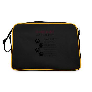 Ohne Flat ist alles doof - Retro Tasche - Schwarz/Gold - Hinten