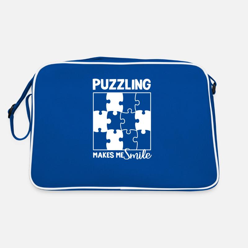Puzzling Makes Me Smile Smile Fan Retro Tasche