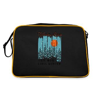 Un garçon aime le paysage de neige douillet de la - Sac Retro - noir/or - Dos
