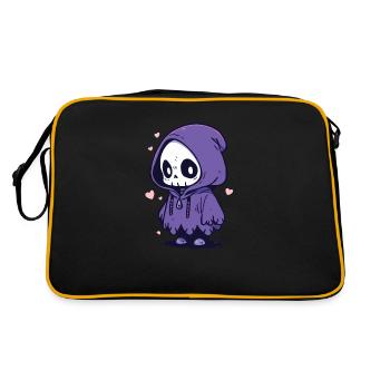 Squelette mignon d’Halloween - Design effrayant mignon - Sac Retro - noir/or - Dos