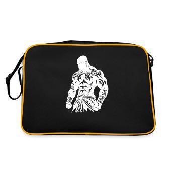 Tribal Boxer / Fighter Logo Tattoo Design - Sac Retro - noir/or - Dos